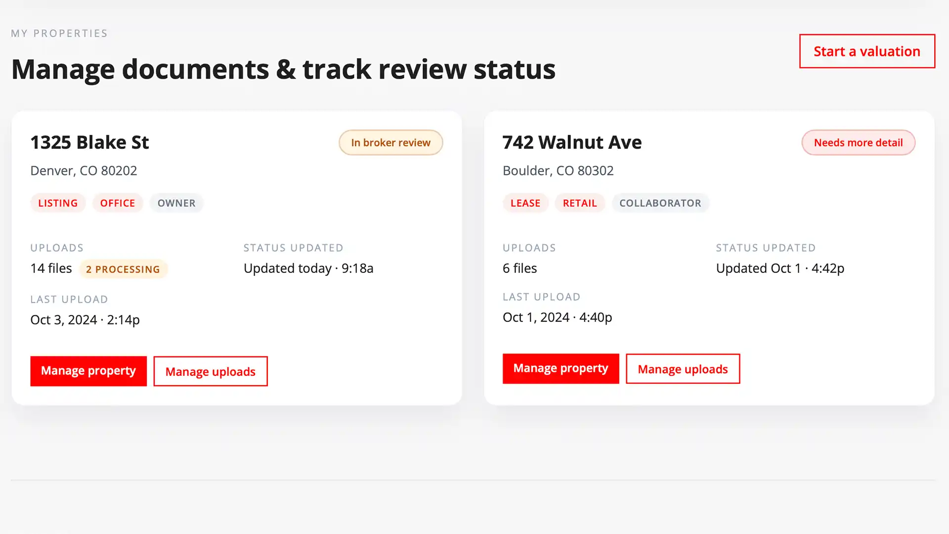 Securely manage documents and track review status in Hoff & Leigh Valuations
